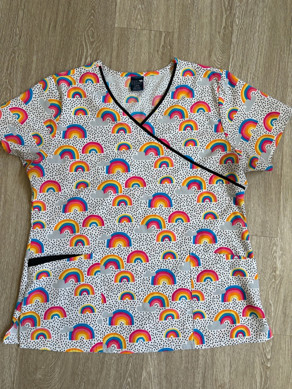 Set of Carhartt Gray Scrub Track Pants and Rainbow Scrub Top - Picture 2 of 10